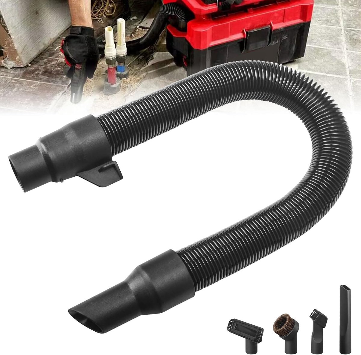 Flexibele Nat/Droog Stofzuigerslang opzetstuk voor 18V en 28V Accu Vacuüms