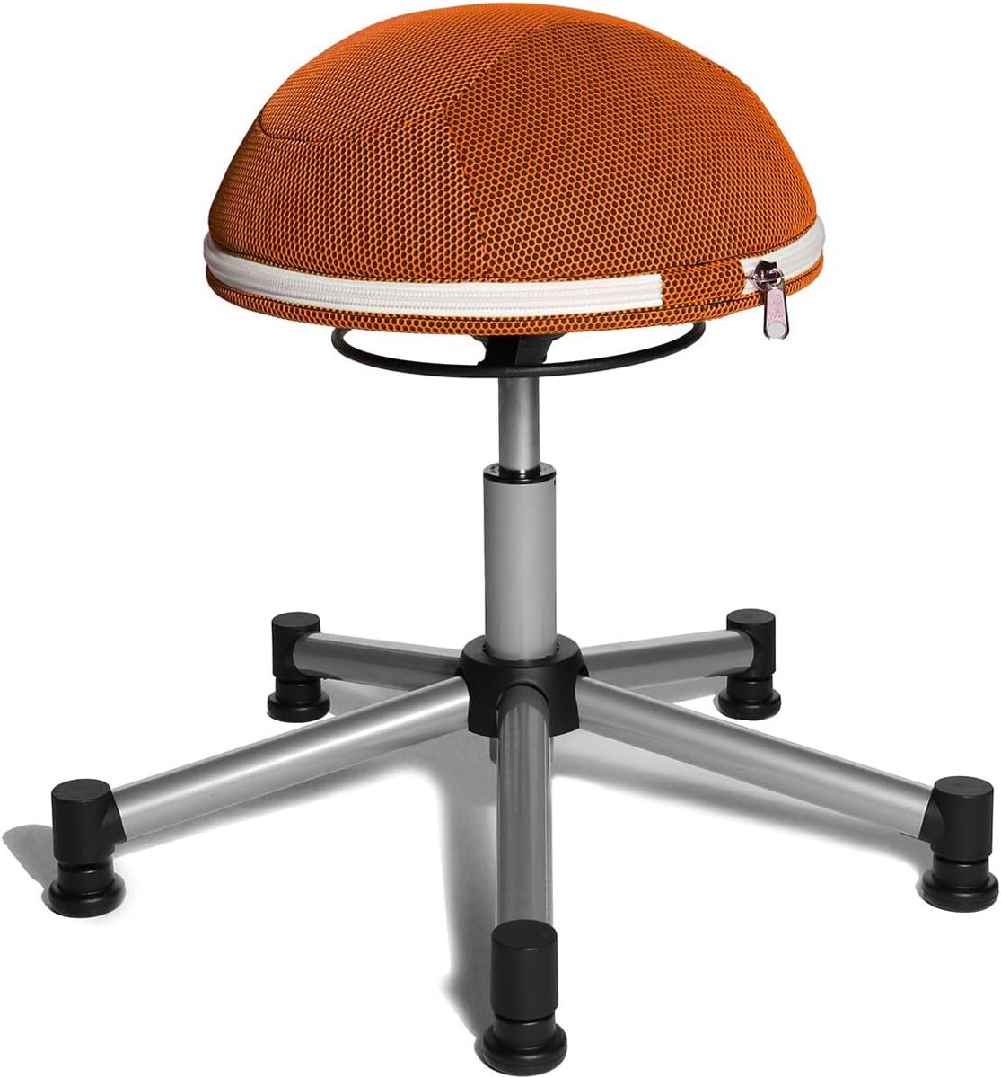 Ergonomische Zitbalans Kruk voor Actief Zittend Werken met Stofbekleding Geel