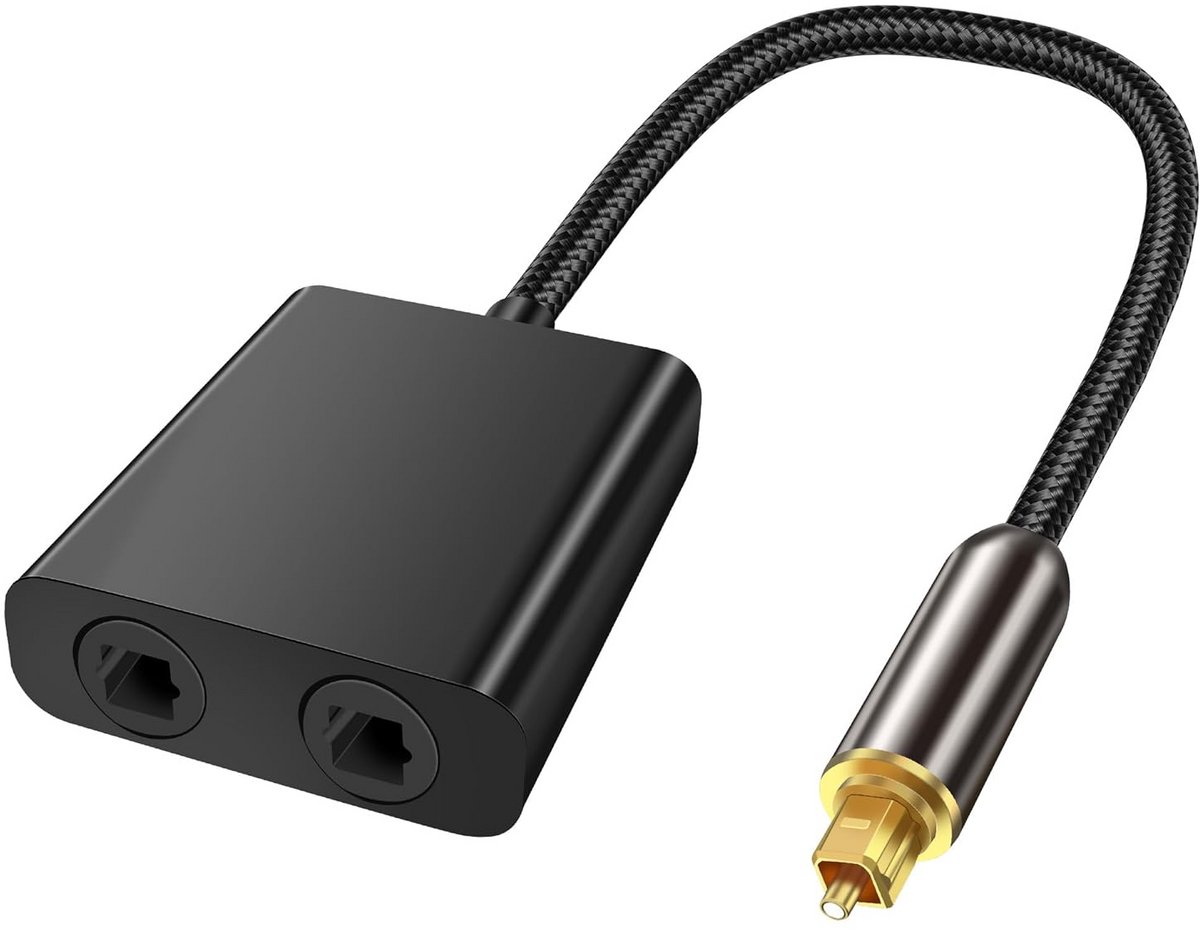 Optische Audiokabel Splitter 1 in 2 Uitgangen Toslink Digital Audio Glasvezel Adapter