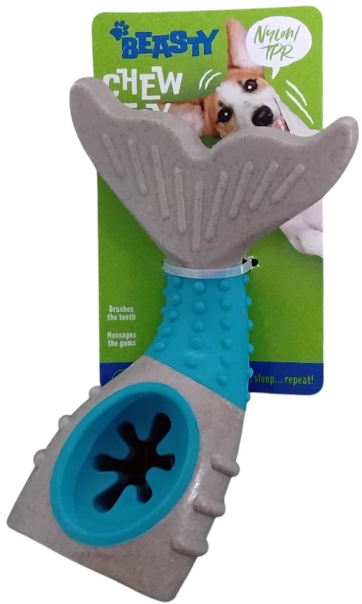 Beasty kauwspeelgoed, extra sterk nylon en TPR, 17 cm, tandverzorging, hond