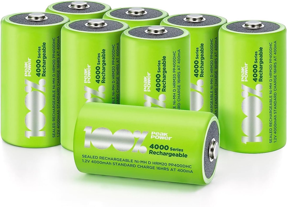 Oplaadbare Batterijen - D Type Batterijen - Apparaten Voeden - Klaar voor Gebruik - 4000 mAh