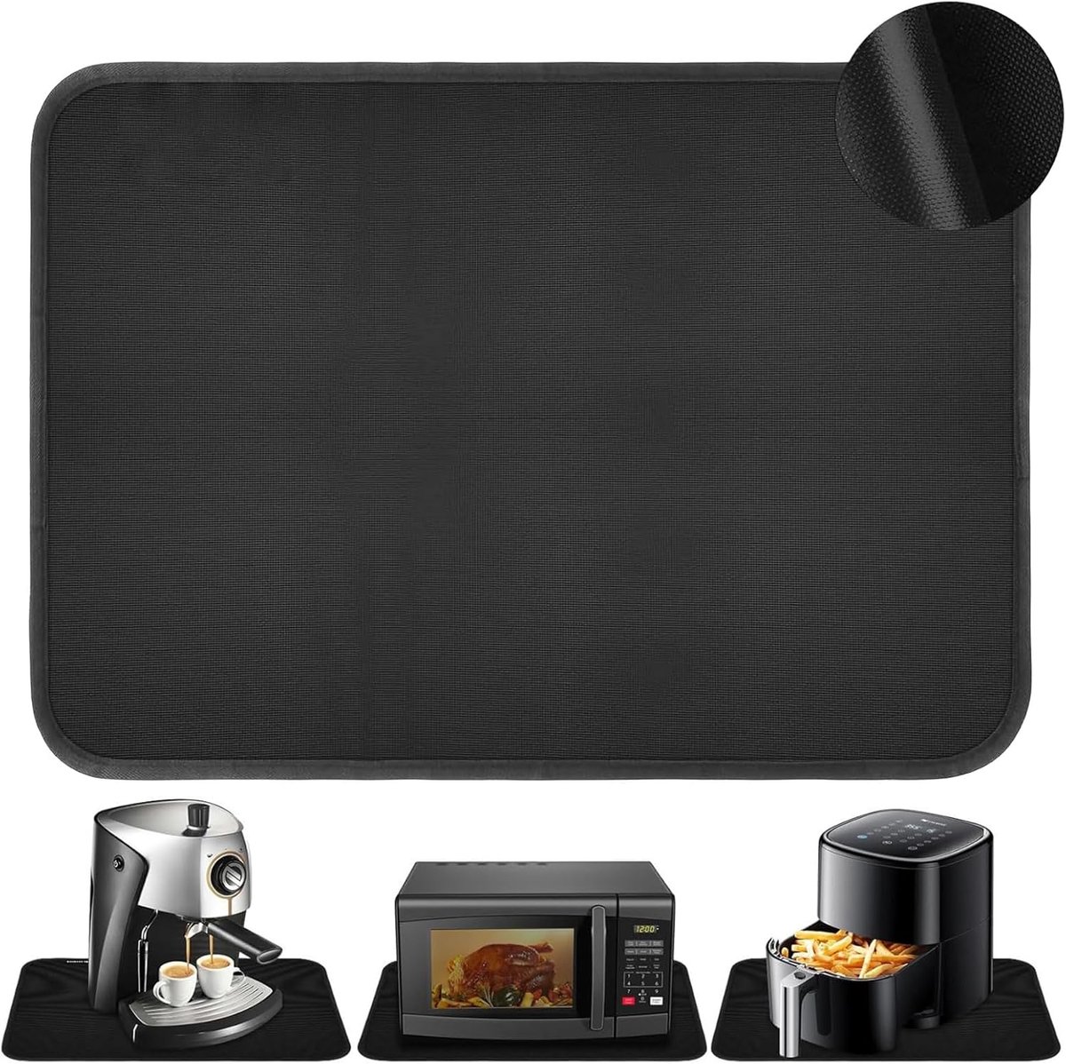 Hittebestendige Onderlegger voor Airfryer en Keukenblad - 60x40 cm Antislip en Waterdichte Beschermmat