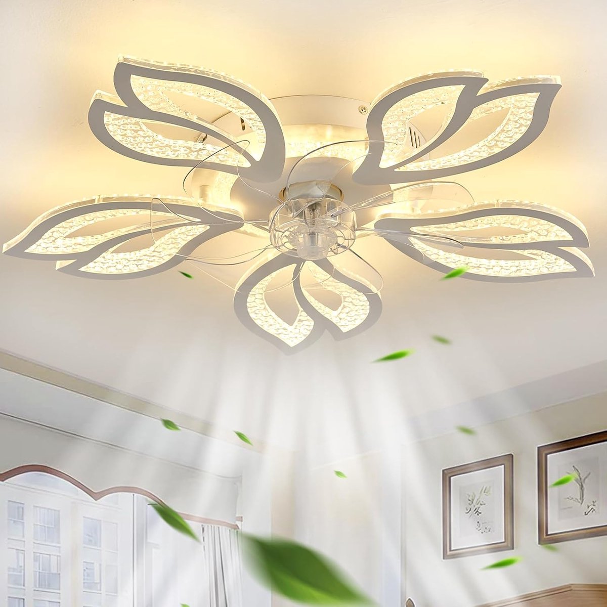 Moderne Plafondventilator met Dimbare LED-Verlichting en Afstandsbediening – foto 3