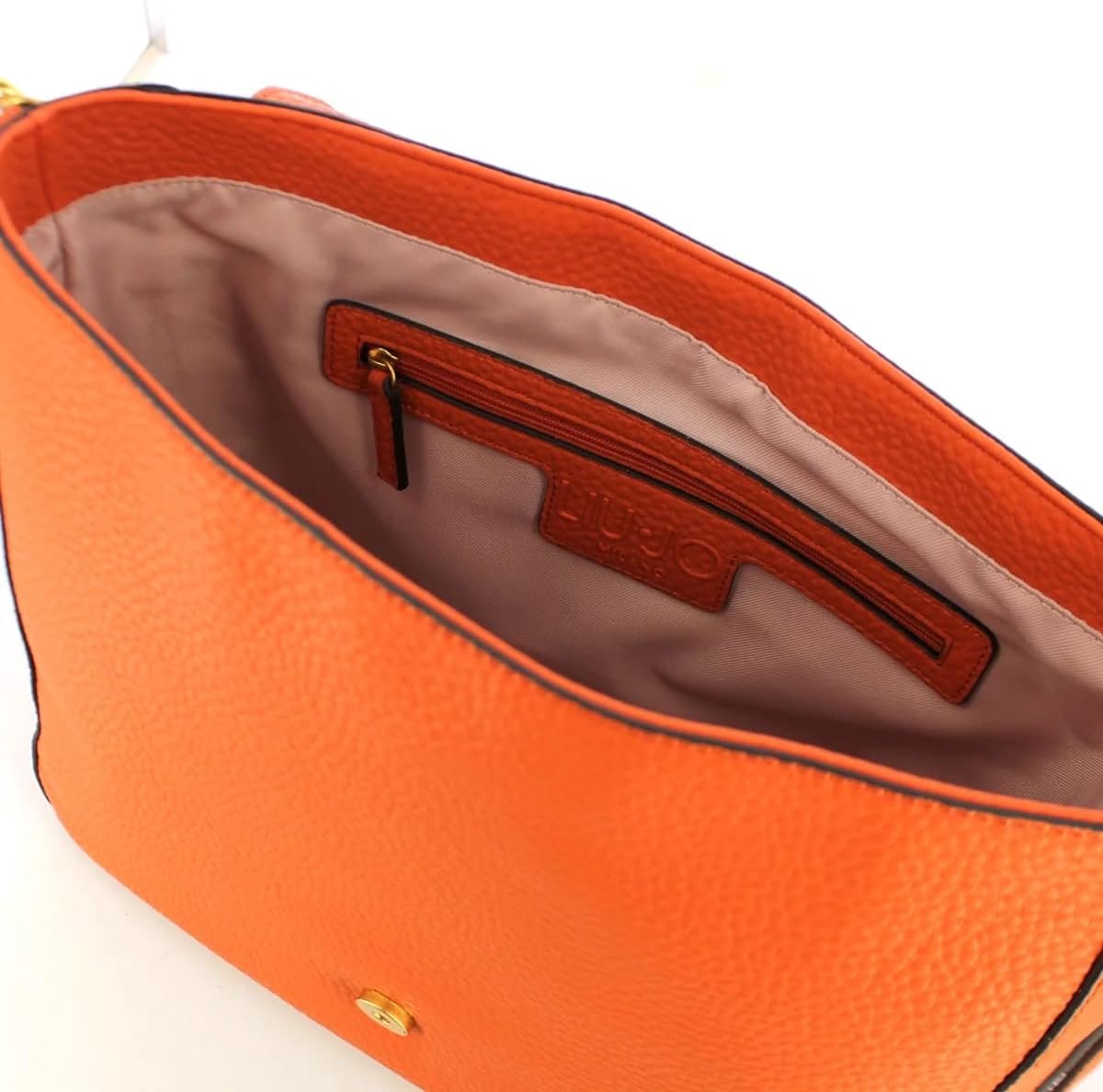 Stijlvolle Dames Handtas Oranje Goud Kleur met Gevlochten Details en Schouderriem