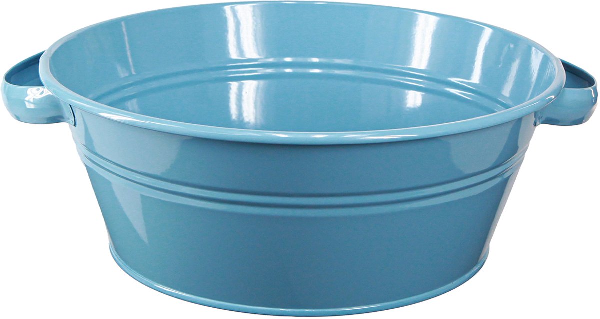 Ronde schaal met handvat, decoratieve schaal, bloemenschaal, blauw, Ø3
