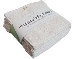 Bambini Pure Wasbare Babydoekjes – 15 stuks – 100% biologisch katoen – extra dik & herbruikbaar