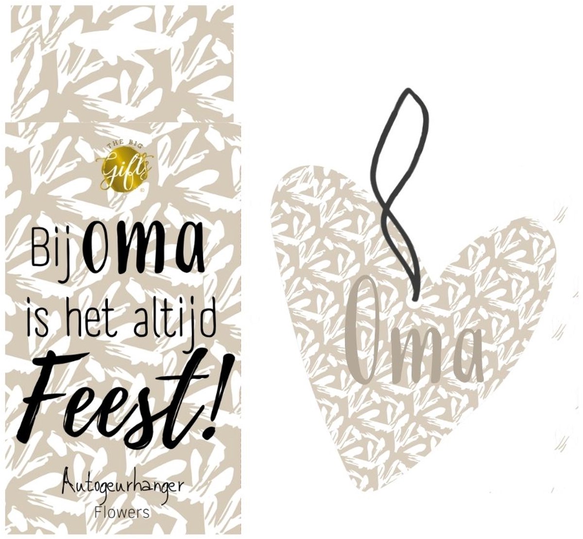 The Big Gifts Autogeurhanger Oma - frisse zoute bloemen geur
