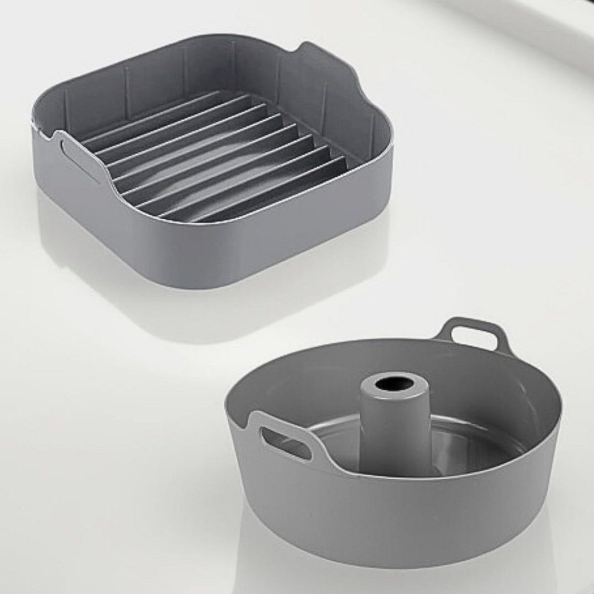 Set van 2 Siliconen Bakvormen voor heteluchtfriteuse - 21 cm - Ovenbestendig