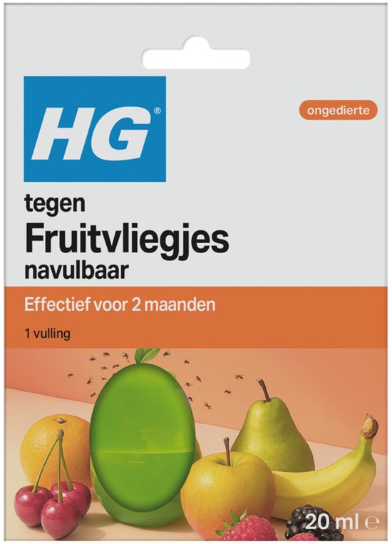 HG X - Ongedierte - Fruitvliegjesval Navulbaar - Inclusief 1 Vulling - 20 ml - 1 stuk