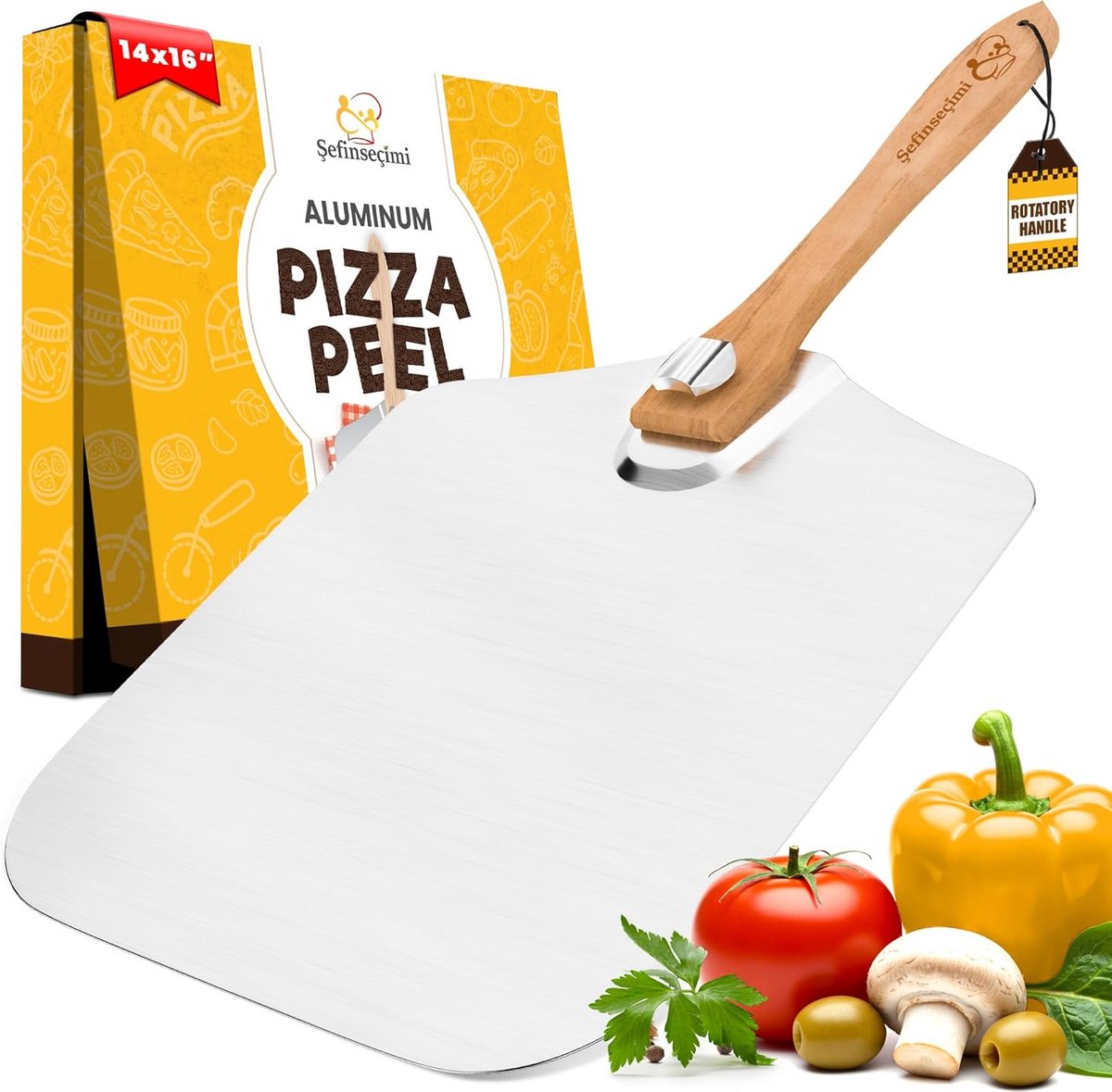 Opvouwbare Houten Pizza Schep - 14x16 Inch