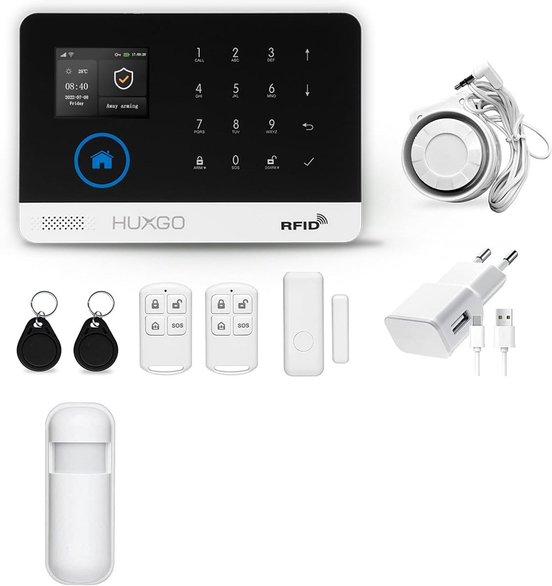 Draadloos WiFi GSM Alarmsysteem met Bewegingssensor voor Huis en Kantoor