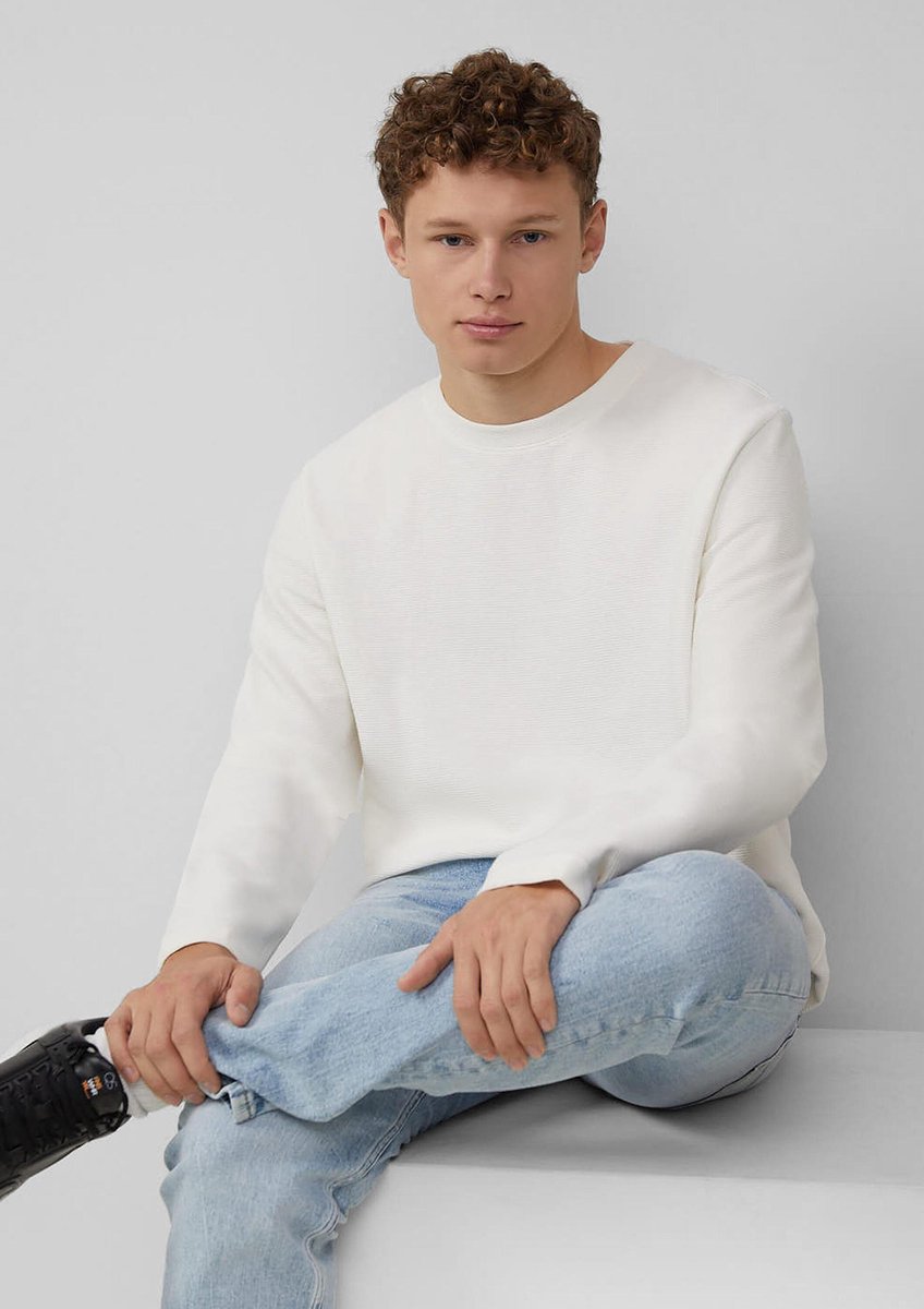 Longsleeve van gestructureerde stof