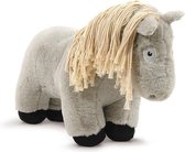 Paarden knuffel 48 cm groot Grijs dieren knuffel + educatief instructie pony boekje A4 formaat speelgoed paard