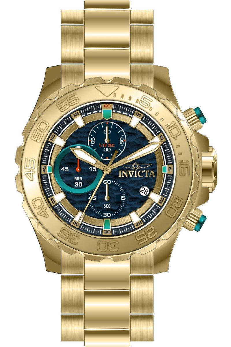 Invicta Pro Diver 50249 Heren Horloge - Waterdicht - Analoog - Quartz Uurwerk - Roestvrij Staal met Blauwe Wijzerplaat - 54mm