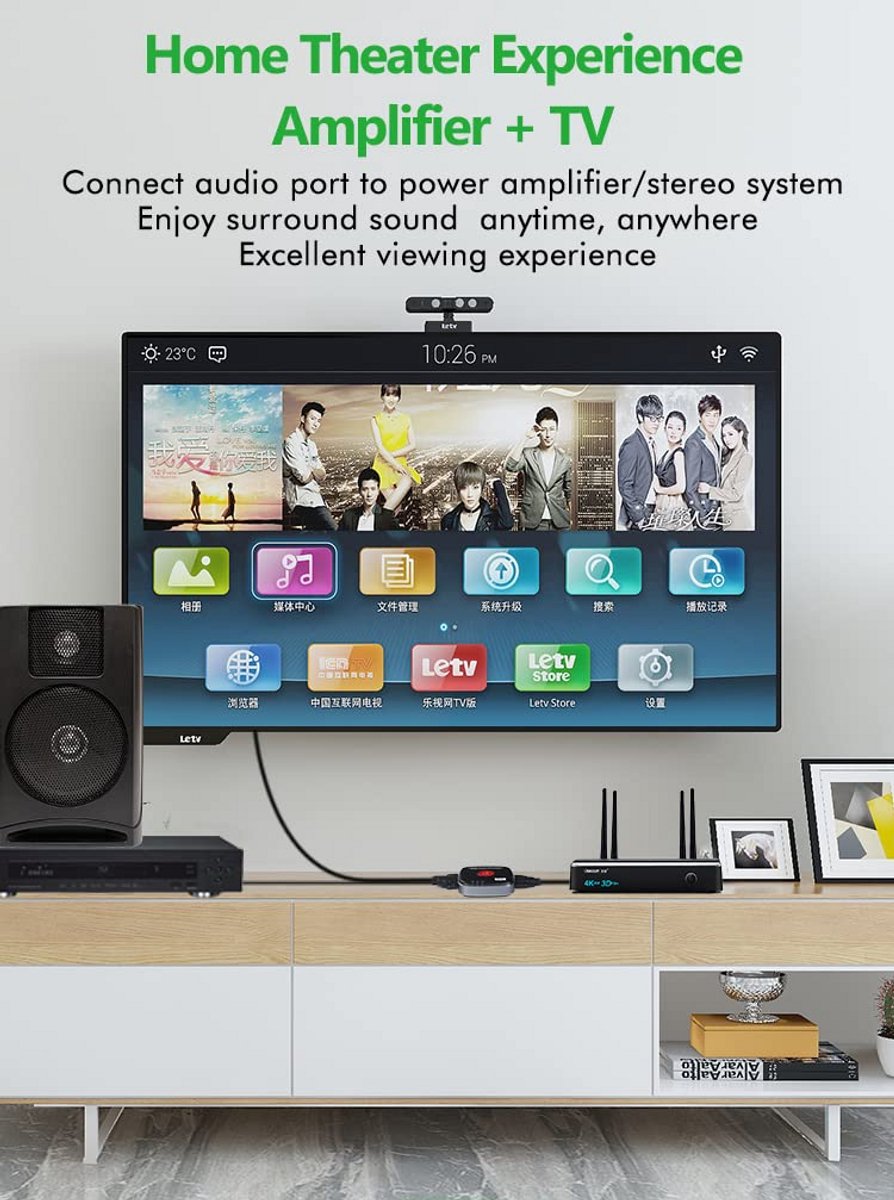 HDMI Audio Extractor 8K 60Hz 4K 120Hz met Optische TOSLINK en 3.5mm Stereo Uitgang