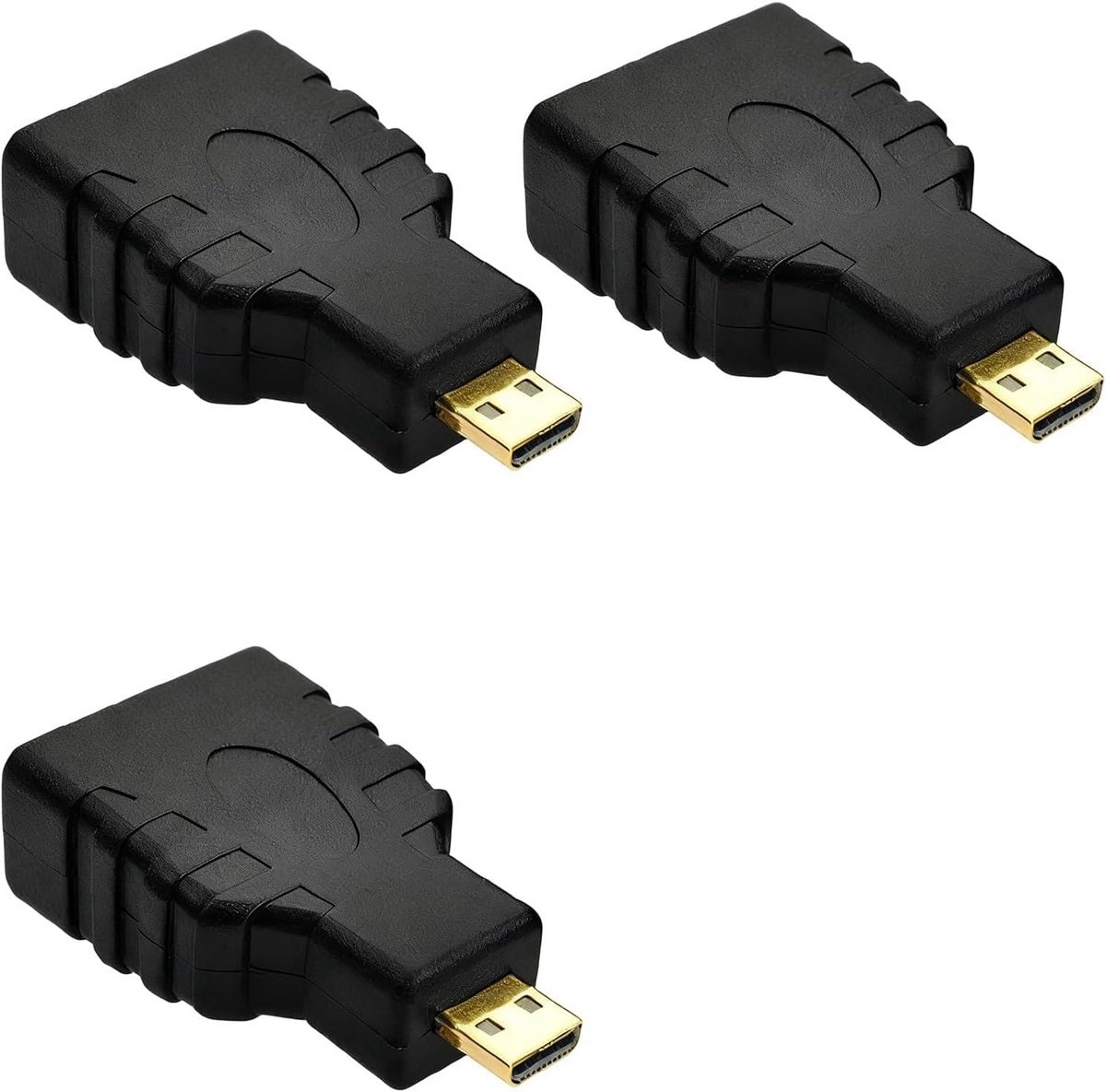 3x Micro HDMI (Type D) naar HDMI (Type A) Adapter Vrouwelijk - 4K Compatibel