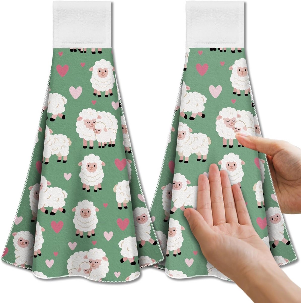 Set van 2 Decoratieve Hangende Keukendoeken met Lus - Zacht en Absorberend