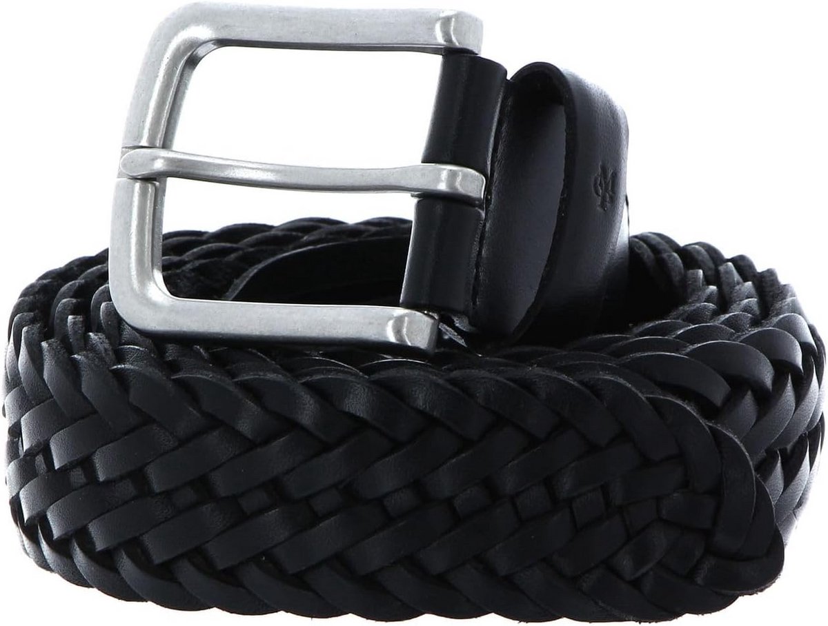 Leren Heren Riem met Gesp Zwart 100 cm Breedte 3.5 cm