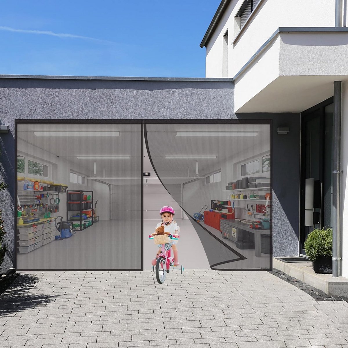 Hordeur 125x210cm met Magneetstrip voor Frisse Lucht en Insectenwering
