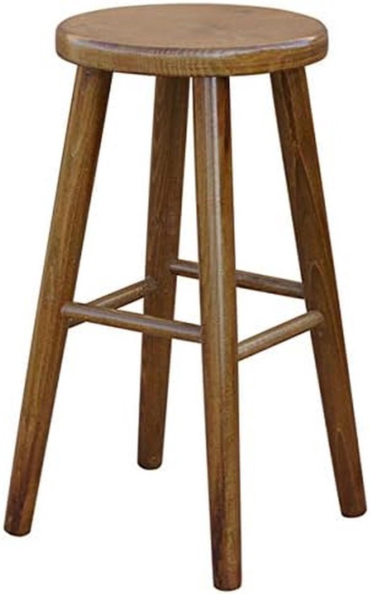 Ronde houten barstoel 61 cm hoog