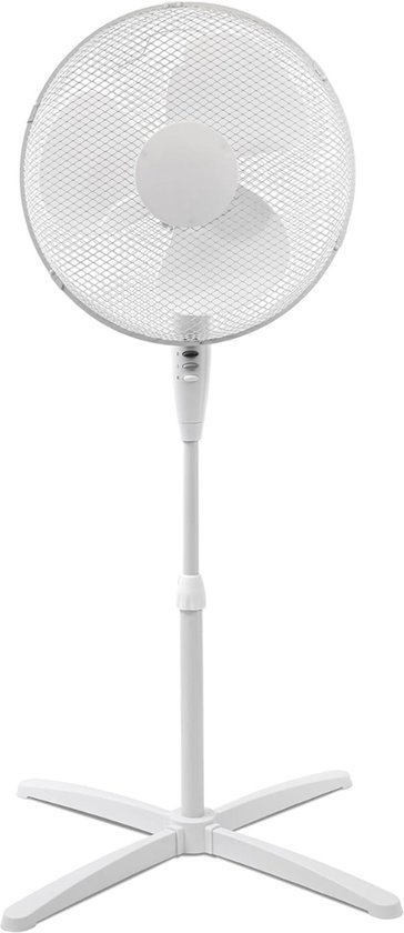 Staande ventilator 3 snelheden oscillatie verstelbaar 125cm wit – TopChoice luchtkoeler voor slaapkamer woonkamer
