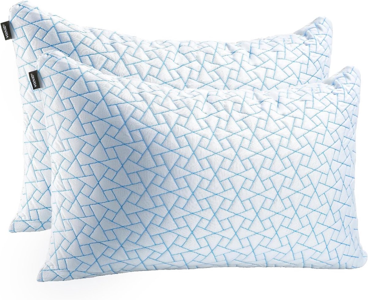 Set van 2 Verstelbare Hoofdkussens 76 x 51 cm – Traagschuim & Microvezel – Geschikt voor Alle Slaaphoudingen