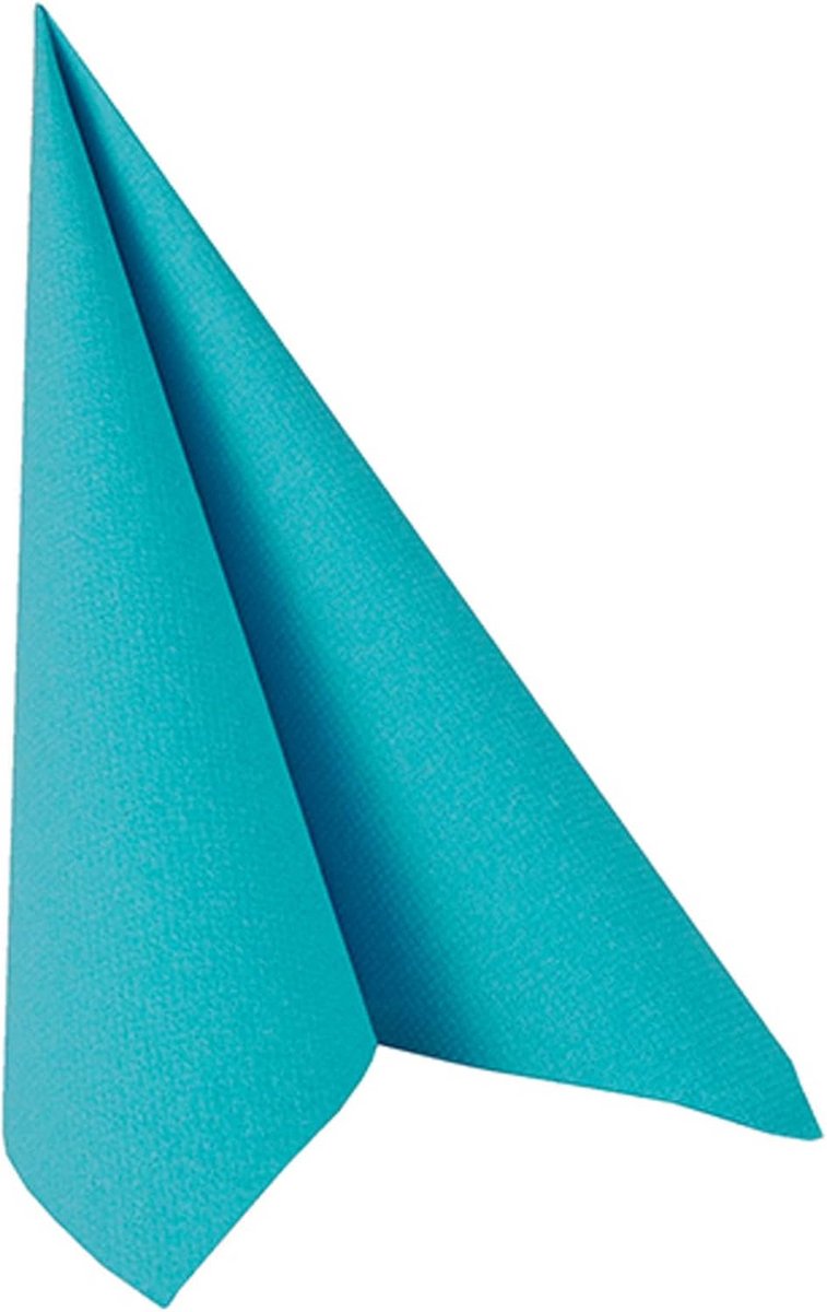 160 Luxe 1/4-Vouw Servetten Turquoise 40x40 cm