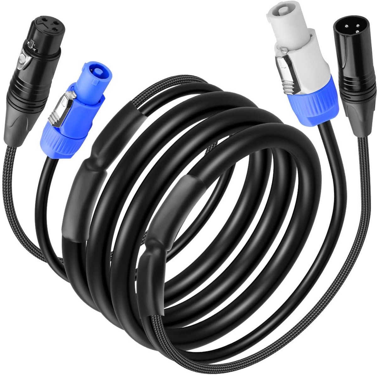 Verlengkabel PowerCon en DMX 3-pins XLR voor Podiumverlichting en Concerten