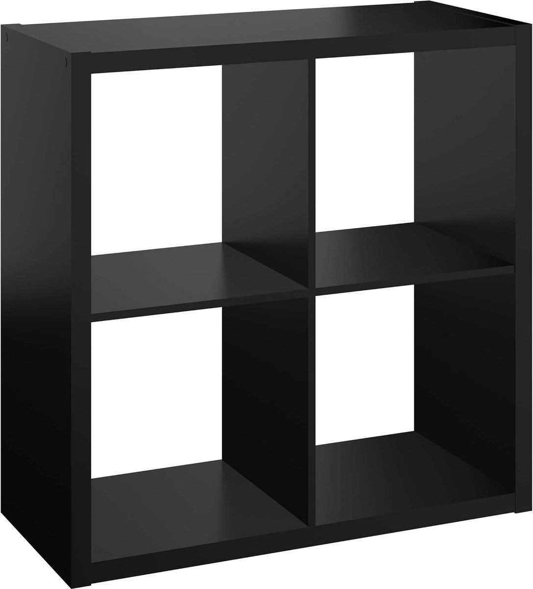Opbergrek met 4 Kubussen Open Kastmodule Zwart Hout