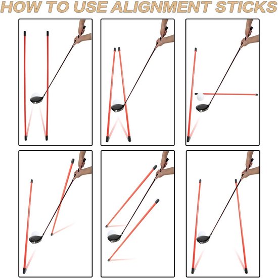 Golf Swing Trainingshulpmiddel Lijnstokken voor Precisie en Richting van Merkloos — afbeelding 4