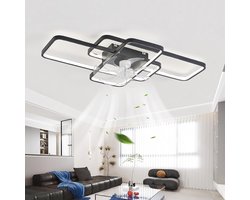 Moderne LED Plafondventilator met Verlichting - Dimbaar - Stille Zomer Ventilator met Afstandsbediening en App Besturing