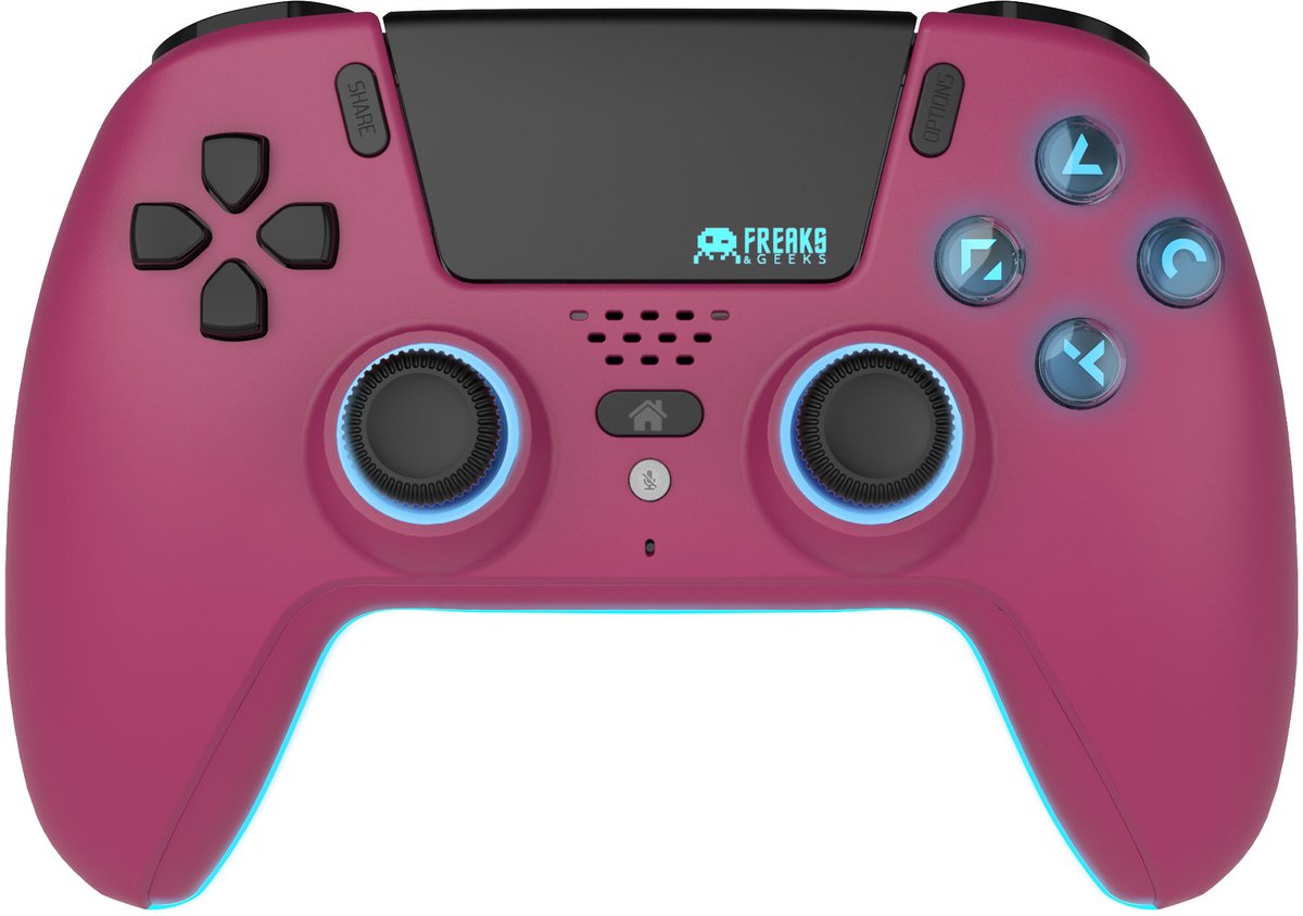 Freaks and Geeks Draadloze Controller - Hall Effect - Bewegingssensor - Vibratie - Cherry Red - PS5