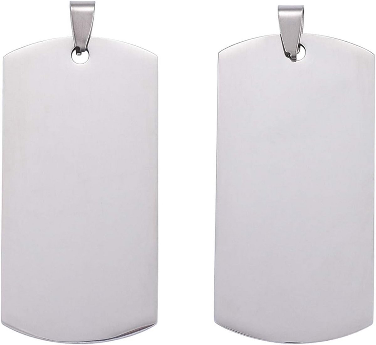 Set van 5 Rechthoekige RVS Hangertjes voor Graveren en Sieraden Maken