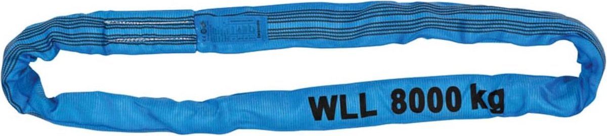 Ronde Hefband 8 Ton Werkbelasting 3 Meter Blauw