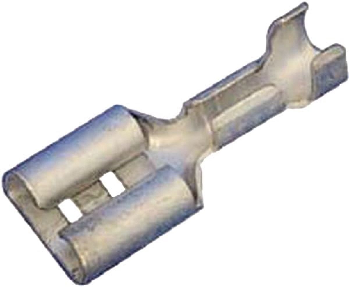 10 stuks Kalitec platte stekkers 0,5-1 mm², 4,8 mm x 0,5 mm | Verzinkt messing, vertind | Niet-geïsoleerde kabelconnectoren | Krimpklemmen voor automobiel- en industriële toepassingen