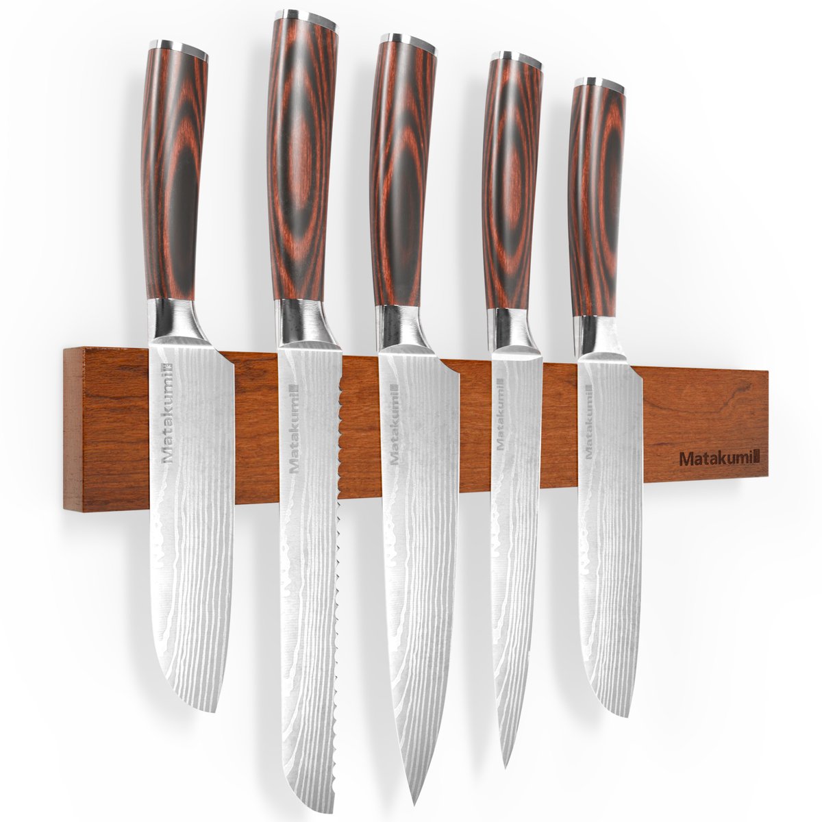 Matakumi Magnetische Messenhouder 40x6 cm – Messenmagneet van Acacia Hout - Messenhouder Magnetisch