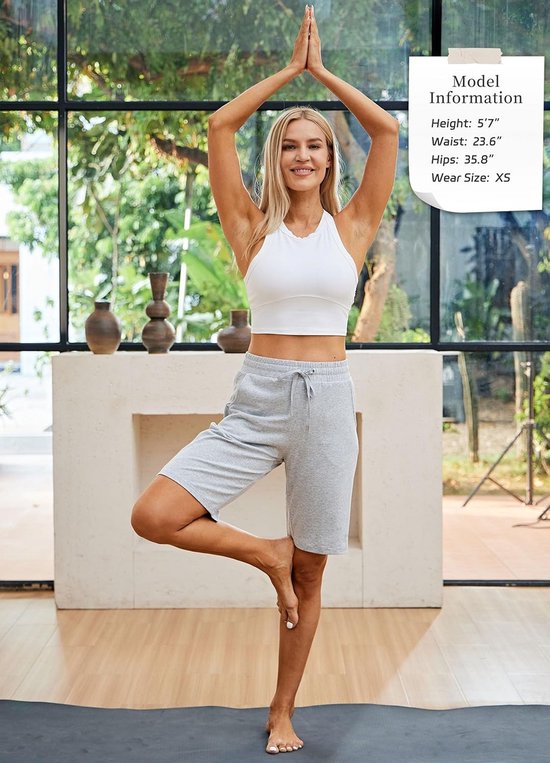 Lange Bermudashorts Dames Katoen met Zakken voor Yoga en Sport — afbeelding 4