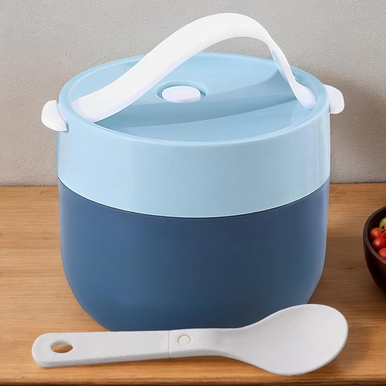 Soeppot Thermisch - Voedselcontainer Draagbaar - Warm Eten Vervoeren - Lekvrij en Morsbestendig - 600ml Capaciteit - Blauw — afbeelding 3