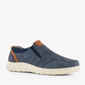 Blue Box heren instappers met perforaties blauw - Maat 40 - Uitneembare zool