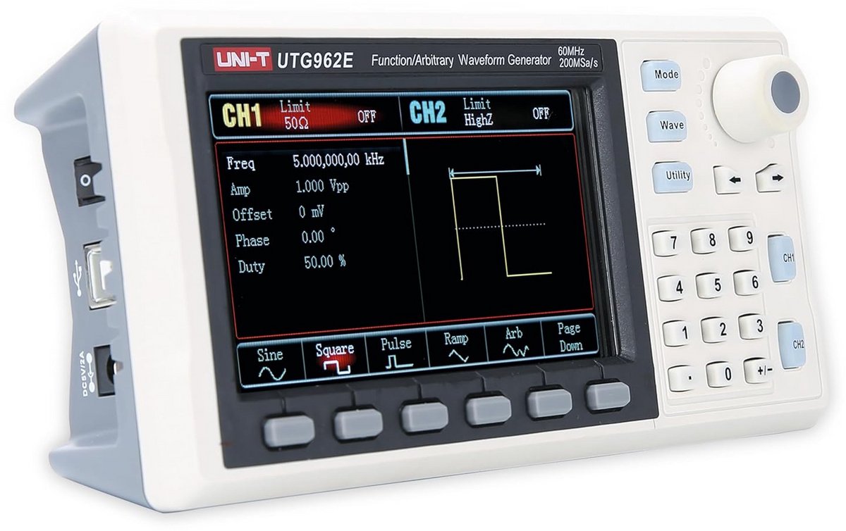 Dubbelkanaals Functiegenerator 60MHz Arbitraire Golfvormen Frequentieteller