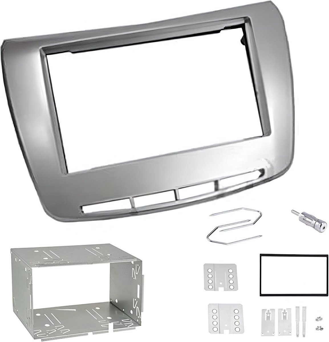 Universele Montagekit Autoradio voor Lancia Delta 1 DIN of 2 DIN Inbouwframe Grijs