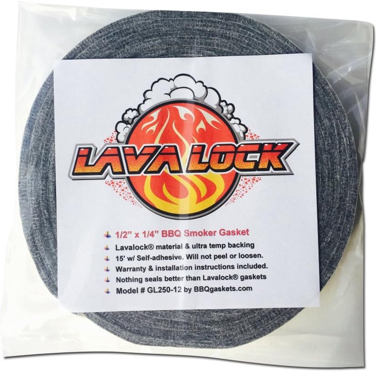 Hittebestendige Zelfklevende Pakking voor BBQ en Smoker - 1/2" x 1/4" x 4.9m