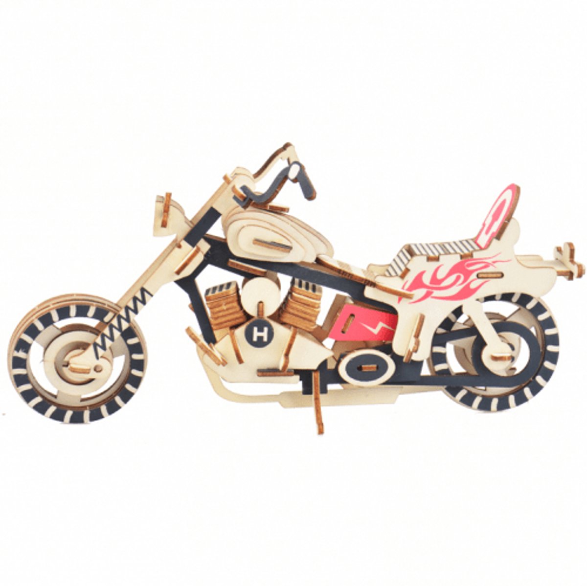 Motor - 3D Puzzel met Handleiding - DIY - Miniatuur Modelbouw Hout Kinderen en Volwassenen - Houten bouwpakket - Assemblr