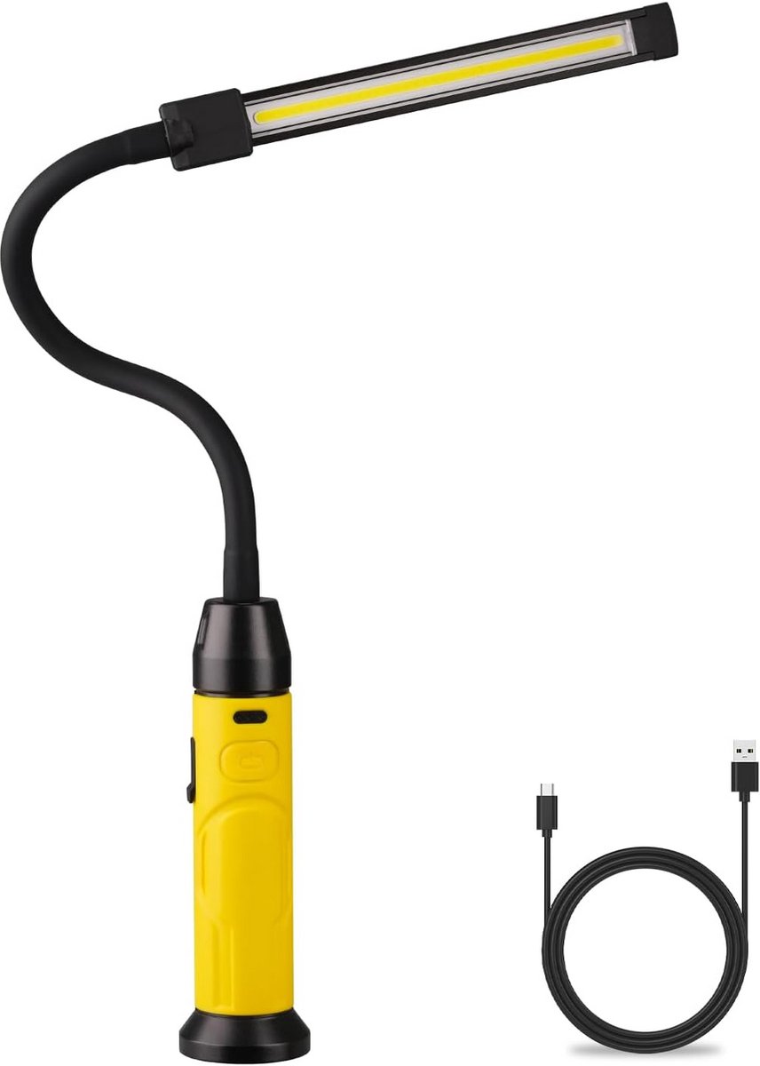 Oplaadbare LED Werkspot met Flexibele Zwanenhals en Magneet - 1000 Lumen Werkplaatslamp