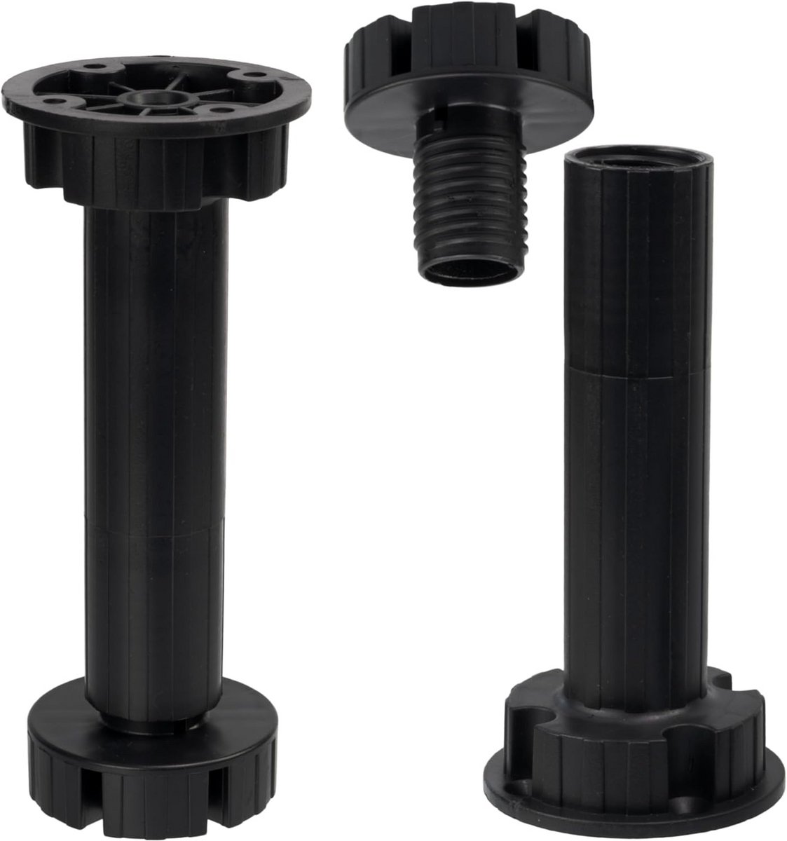 Set van 10 Verstelbare Stelpoten Zwart voor Meubels - Ø59mm - Hoogte 150-165mm