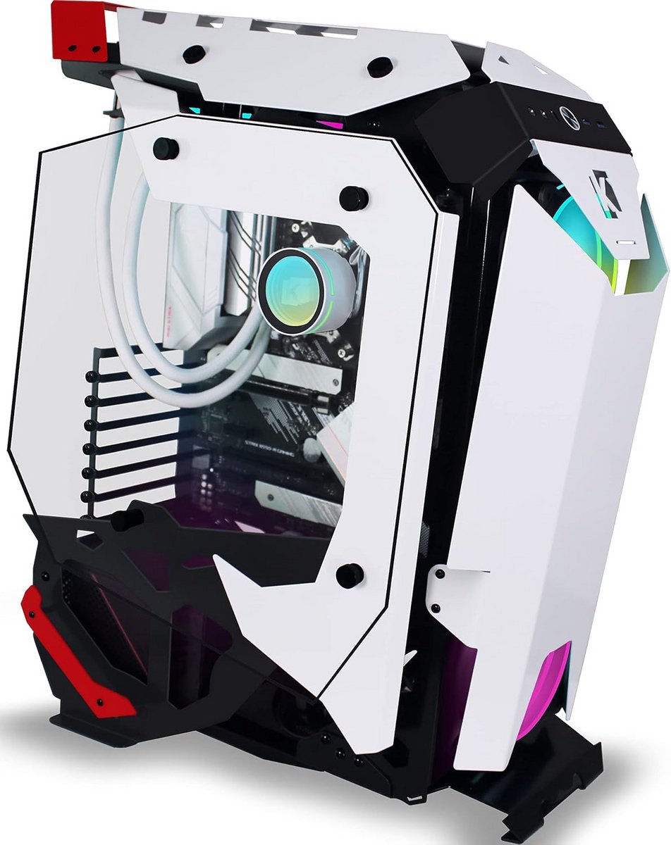 ATX PC Behuizing met Gehard Glas en 9 ARGB Ventilatoren