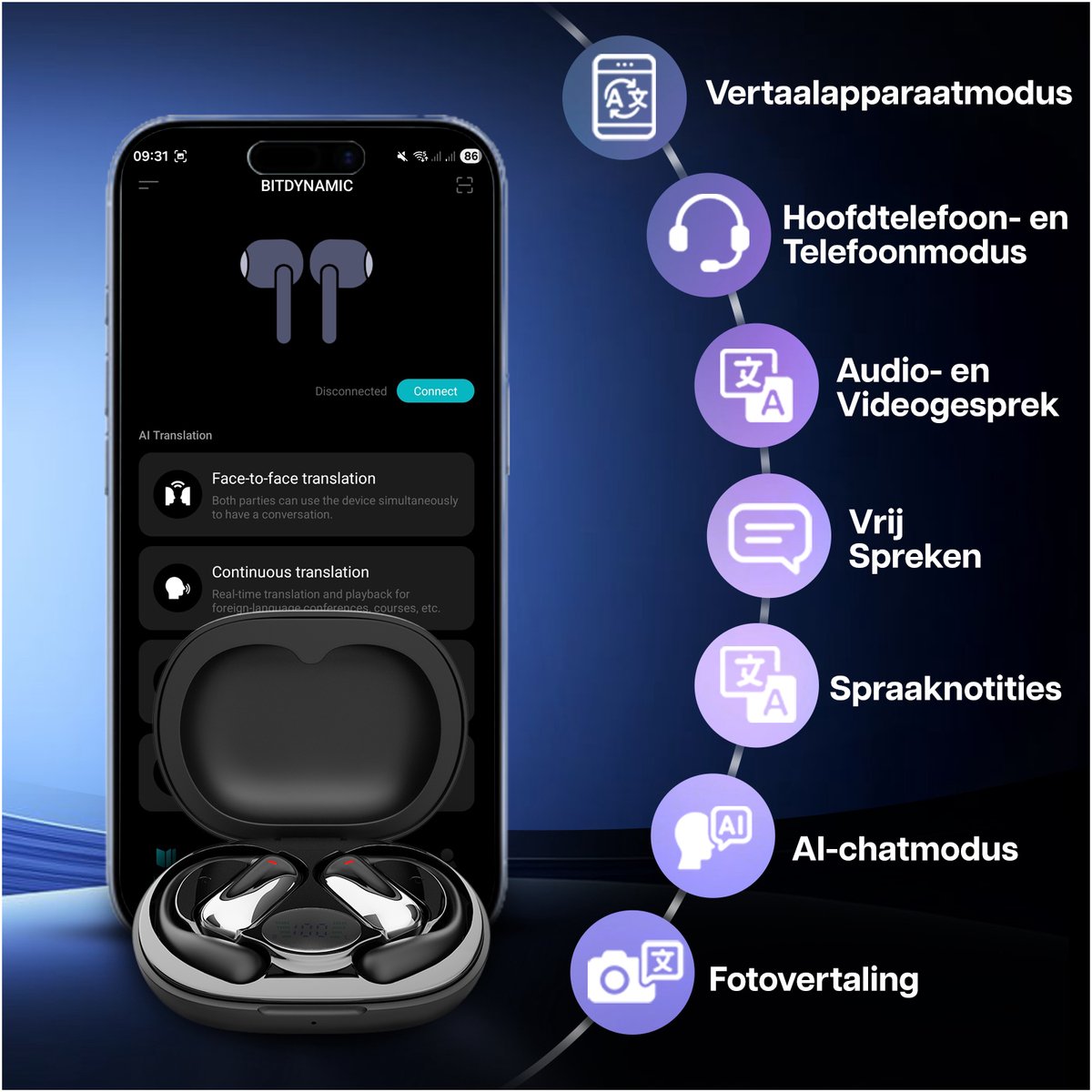 AI Vertaal Oordopjes Real-Time van MMOBIEL - 90 uur Standby, 400mAh thumbnail 6