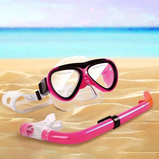 RIOROO Snorkelset Voor Kinderen – 180° Panoramisch Masker, Anti-condens, Volledig Droge Snorkel, Verstelbaar, Geschikt Voor 4-14 Jaar, Jongens En Meisjes
