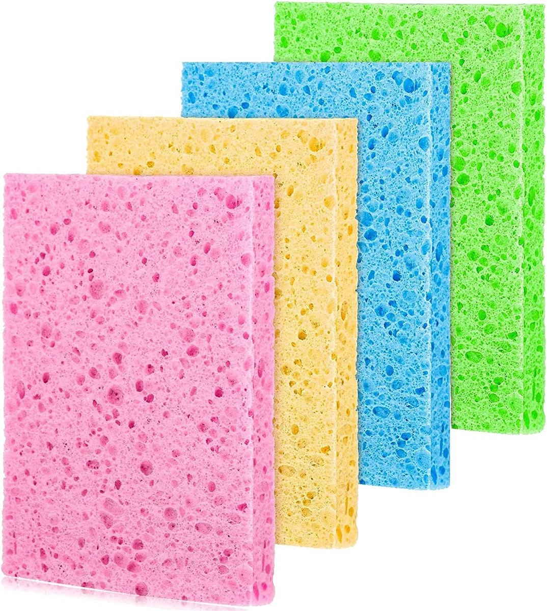 4x Cellulosesponzen Keuken - Absorberend & Krasvrij Voor Afwas en Schoonmaken