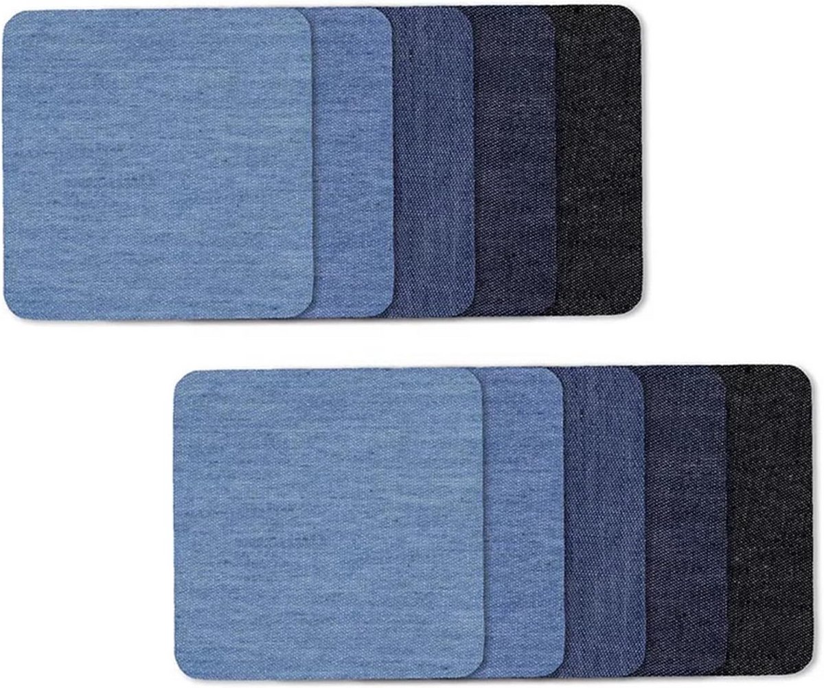 10x Grote Strijkpatches Set in 5 Kleuren voor Herstellen van Kleding en Jeans